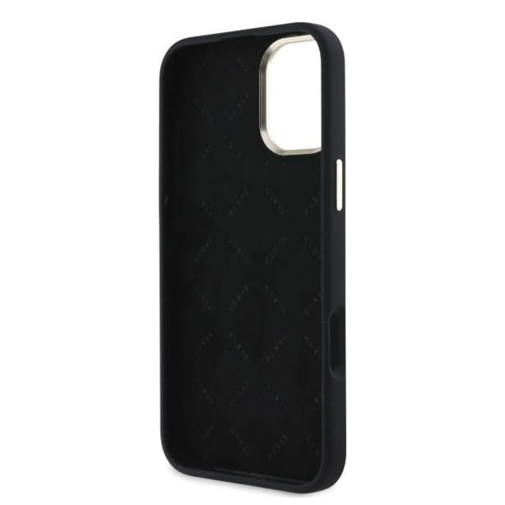 Tok a Apple iPhone 16-hoz, Guess, Logo Strass 4G, Fekete