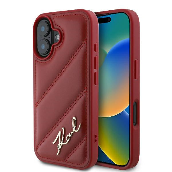 Tok a Apple iPhone 16-hoz, Karl Lagerfeld, Diagonal Quilted Script, Rosie