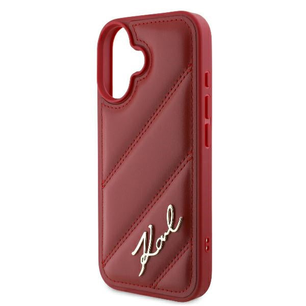 Tok a Apple iPhone 16-hoz, Karl Lagerfeld, Diagonal Quilted Script, Rosie