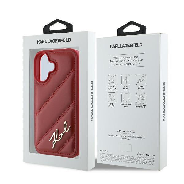 Tok a Apple iPhone 16-hoz, Karl Lagerfeld, Diagonal Quilted Script, Rosie