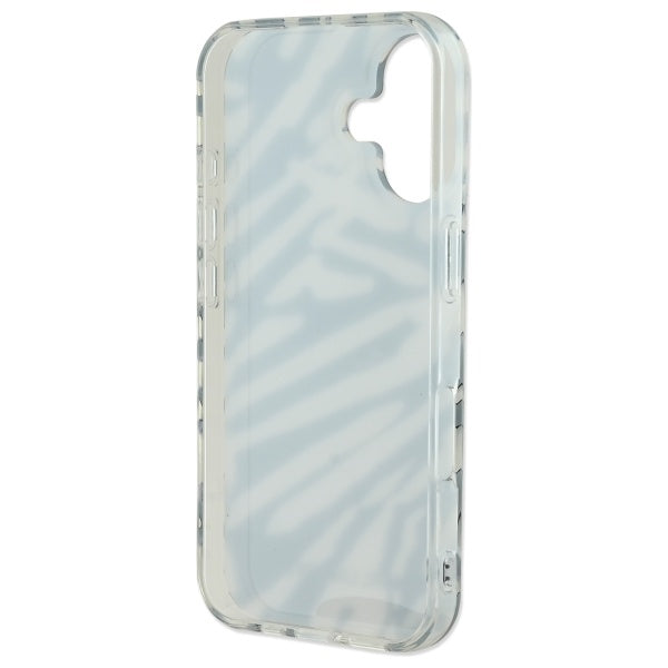 Tok Apple iPhone 16-hoz, Karl Lagerfeld, IML Luxury Zebra mintás pántos, Fekete