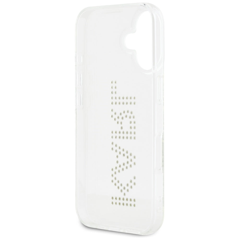 Tok Apple iPhone 16-hoz, Karl Lagerfeld, IML Rhinestones Transparent Logo, Átlátszó