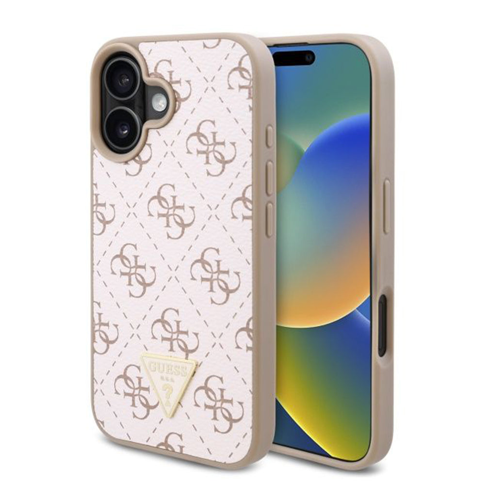 Tok Apple iPhone 16 Plus-hoz, Guess, 4G Triangle Logo, Fehér