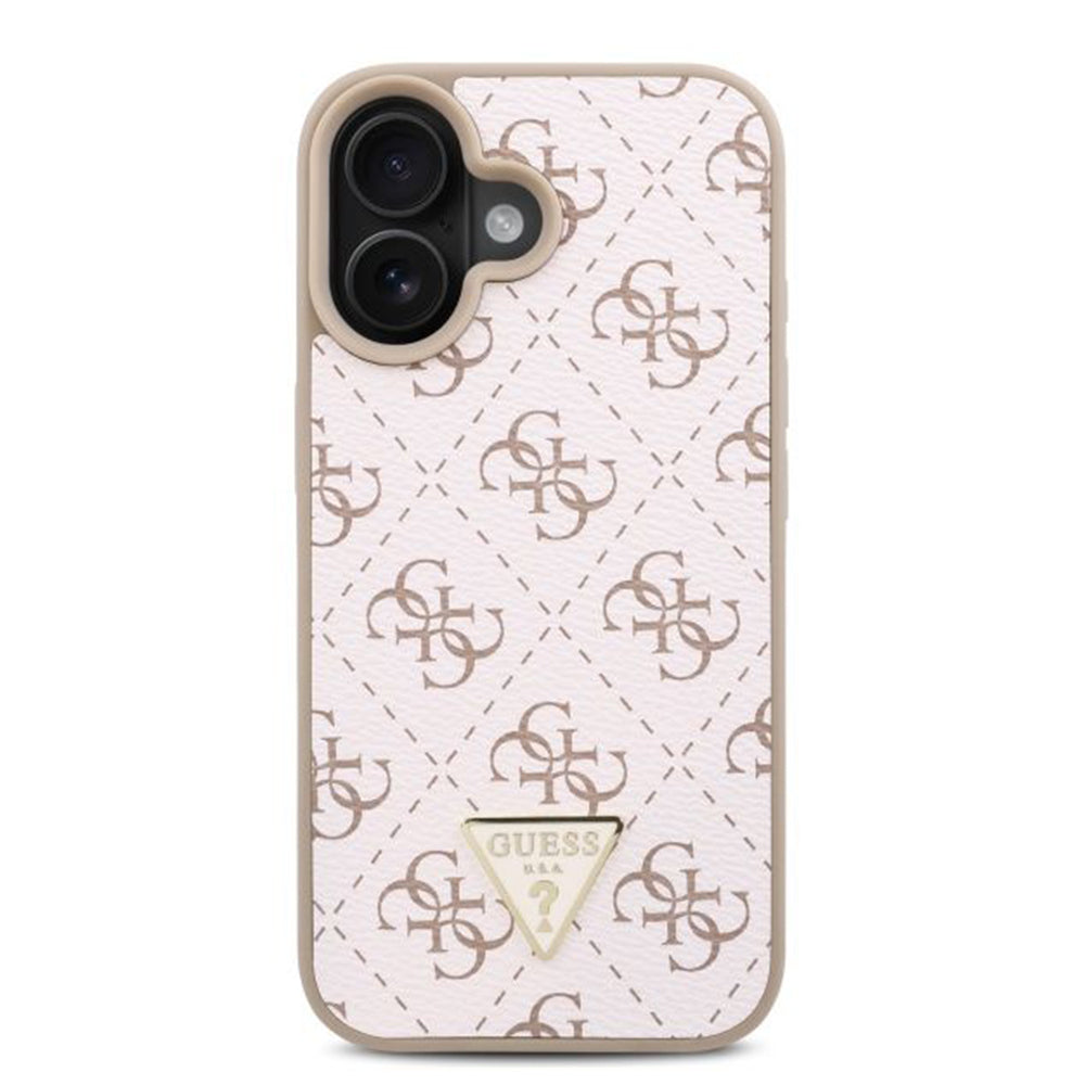 Tok Apple iPhone 16 Plus-hoz, Guess, 4G Triangle Logo, Fehér
