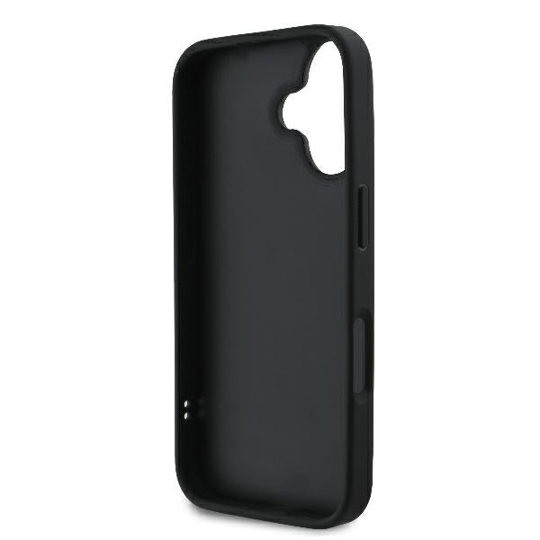 Tok a Apple iPhone 16 Plus-hoz, Karl Lagerfeld, Diagonal Quilted Script, Fekete