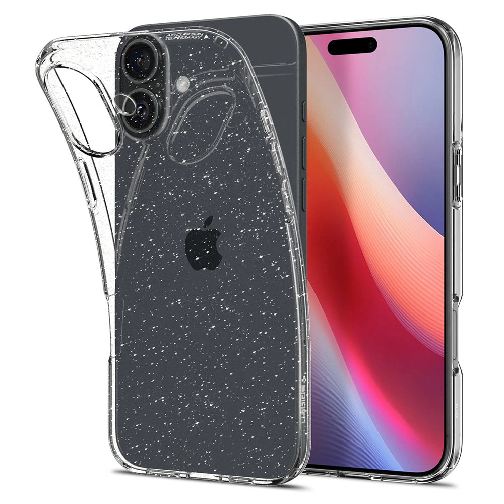 Tok Apple iPhone 16 Plus-hoz, Spigen, Liquid Crystal Glitter, Átlátszó