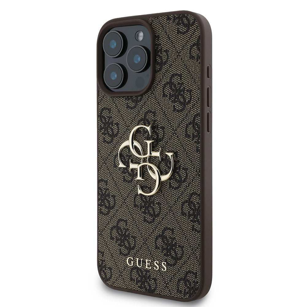 Case for Apple iPhone 16 Pro, Guess, 4G Big Logo, Brown