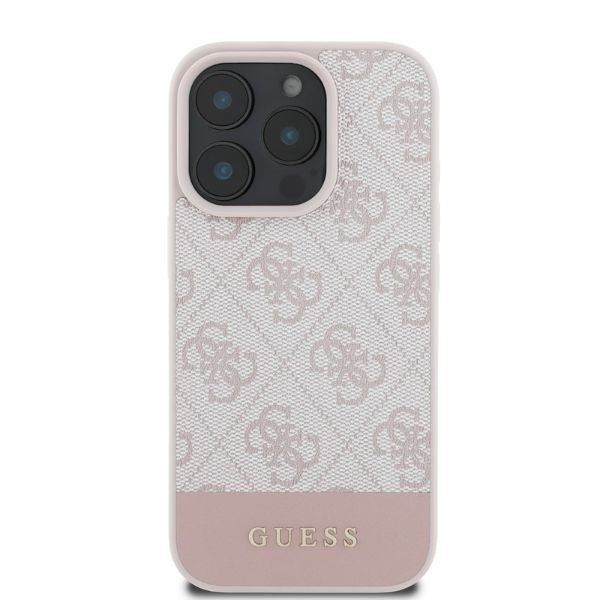 Tok a Apple iPhone 16 Pro-hoz, Guess, 4G Bottom Stripe, Rózsaszín