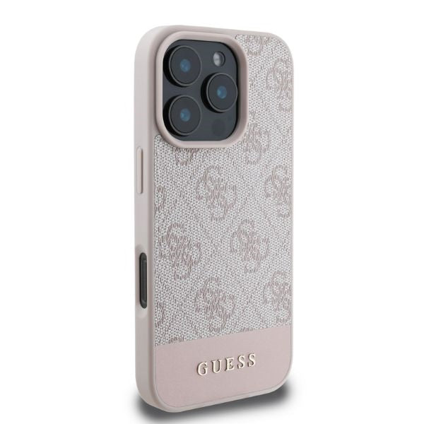 Tok a Apple iPhone 16 Pro-hoz, Guess, 4G Bottom Stripe, Rózsaszín