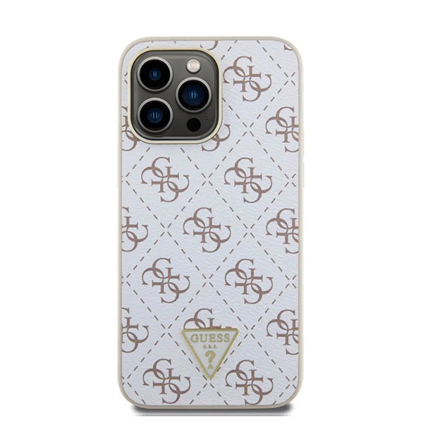 Tok Apple iPhone 16 Pro-hoz, Guess, 4G Triangle Logo, Fehér
