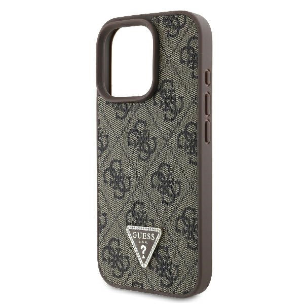 Tok Apple iPhone 16 Pro-hoz, Guess, 4G Triangle Strass, Barna
