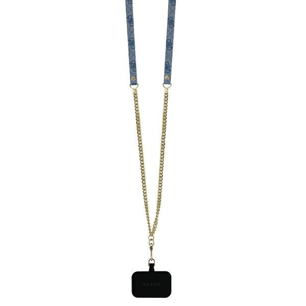 Tok Apple iPhone 16 Pro-hoz, Guess, Crossbody 4G Triangle Strass, Kék