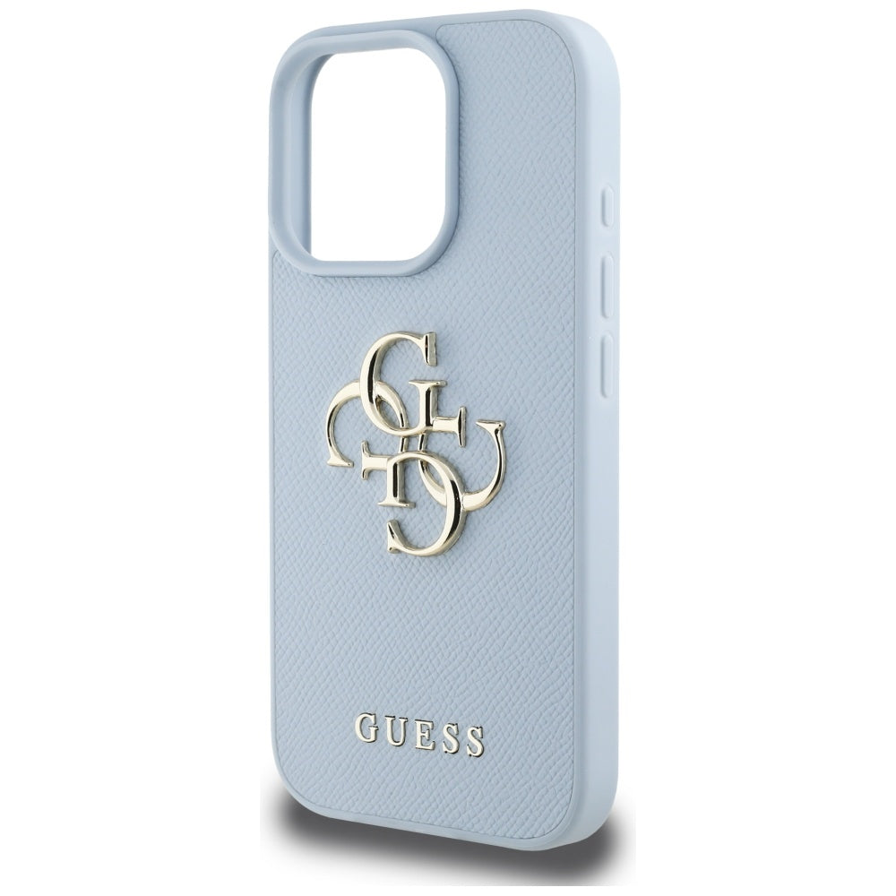 Tok Apple iPhone 16 Pro-hoz, Guess, Grained Big 4G Logo Small Classic Logo, Kék