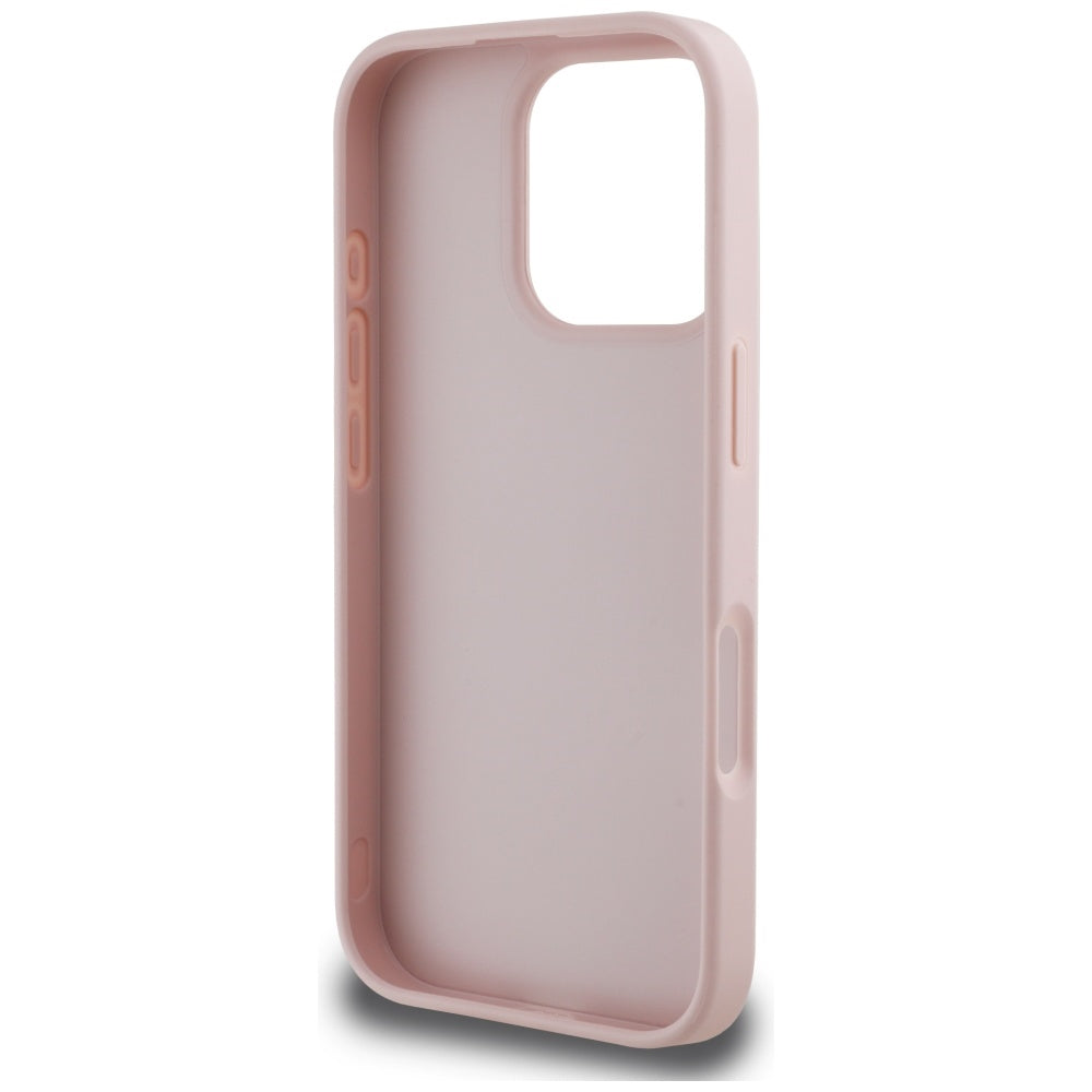 Tok Apple iPhone 16 Pro-hoz, Guess, Grained Big 4G Logo Small Classic Logo, Rózsaszín