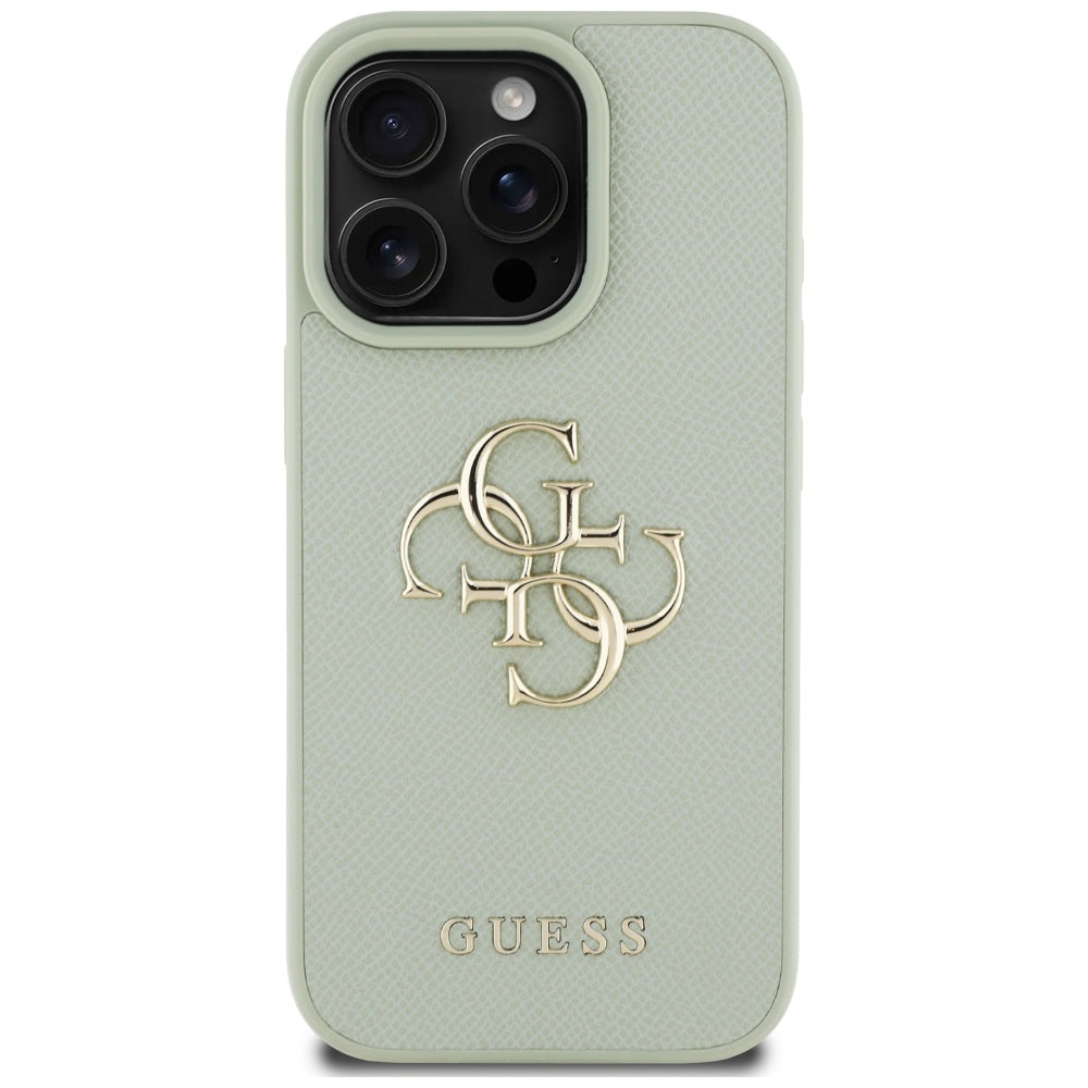Tok Apple iPhone 16 Pro-hoz, Guess, Grained Big 4G Logo Small Classic Logo, Zöld