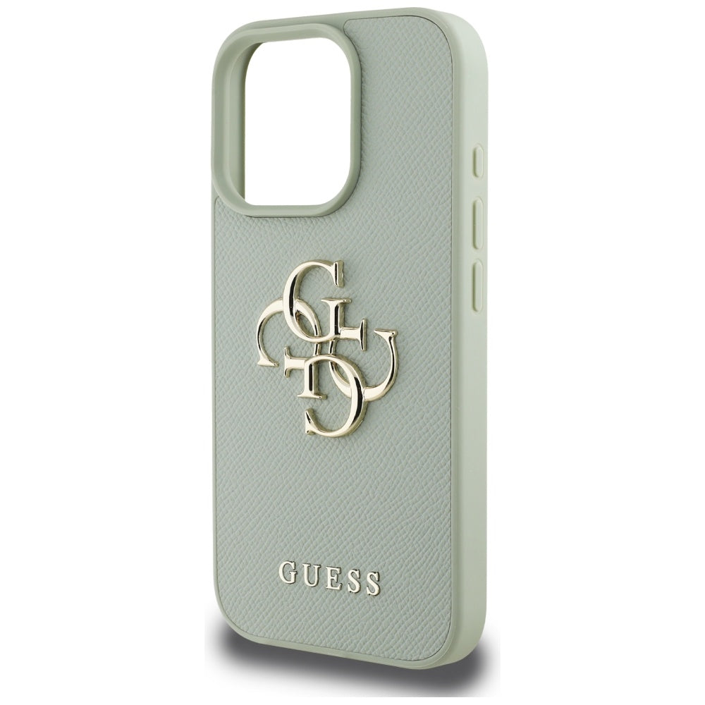 Tok Apple iPhone 16 Pro-hoz, Guess, Grained Big 4G Logo Small Classic Logo, Zöld