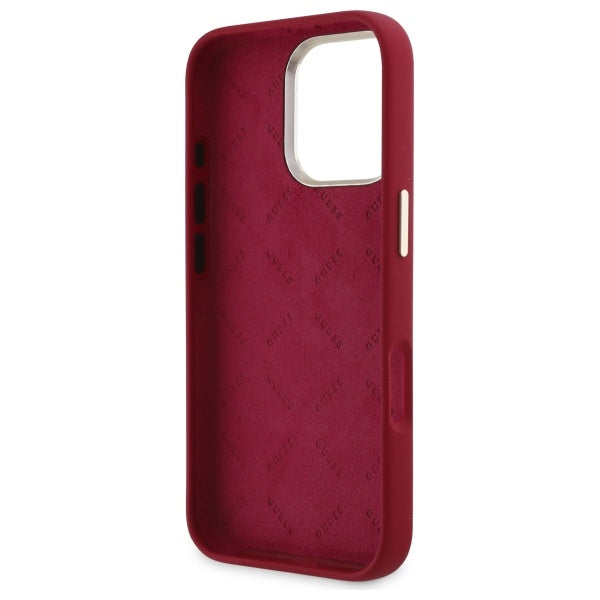 Tok a Apple iPhone 16 Pro-hoz, Guess, Script Metal Logo, Rózsaszín