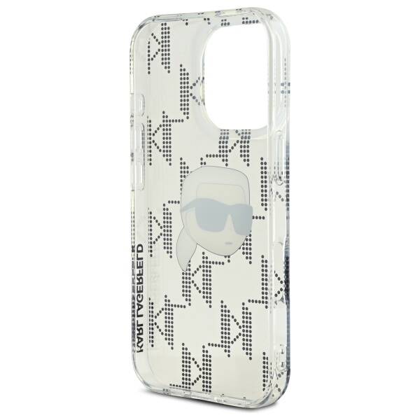 Tok Apple iPhone 16 Pro-hoz, Karl Lagerfeld, IML Luxury Electroplated Karl's Head, Átlátszó