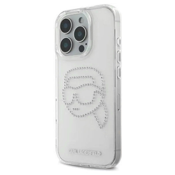 Tok Apple iPhone 16 Pro-hoz, Karl Lagerfeld, IML Rhinestones Karl's Head, Átlátszó