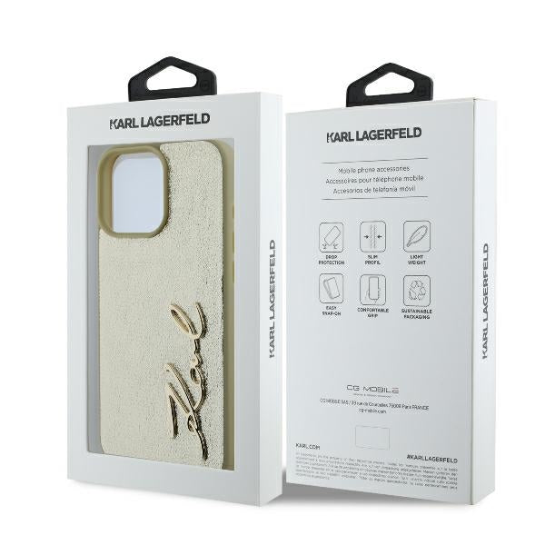 Tok Apple iPhone 16 Pro-hoz, Karl Lagerfeld, Metal Signature, Arany