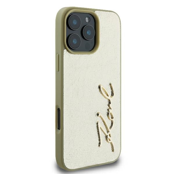 Tok Apple iPhone 16 Pro-hoz, Karl Lagerfeld, Metal Signature, Arany
