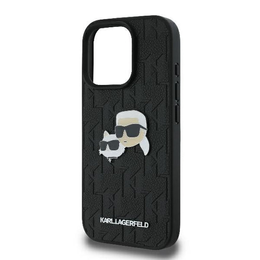 Tok Apple iPhone 16 Pro-hoz, Karl Lagerfeld, Monogram Karl & Choupette's Heads, Fekete