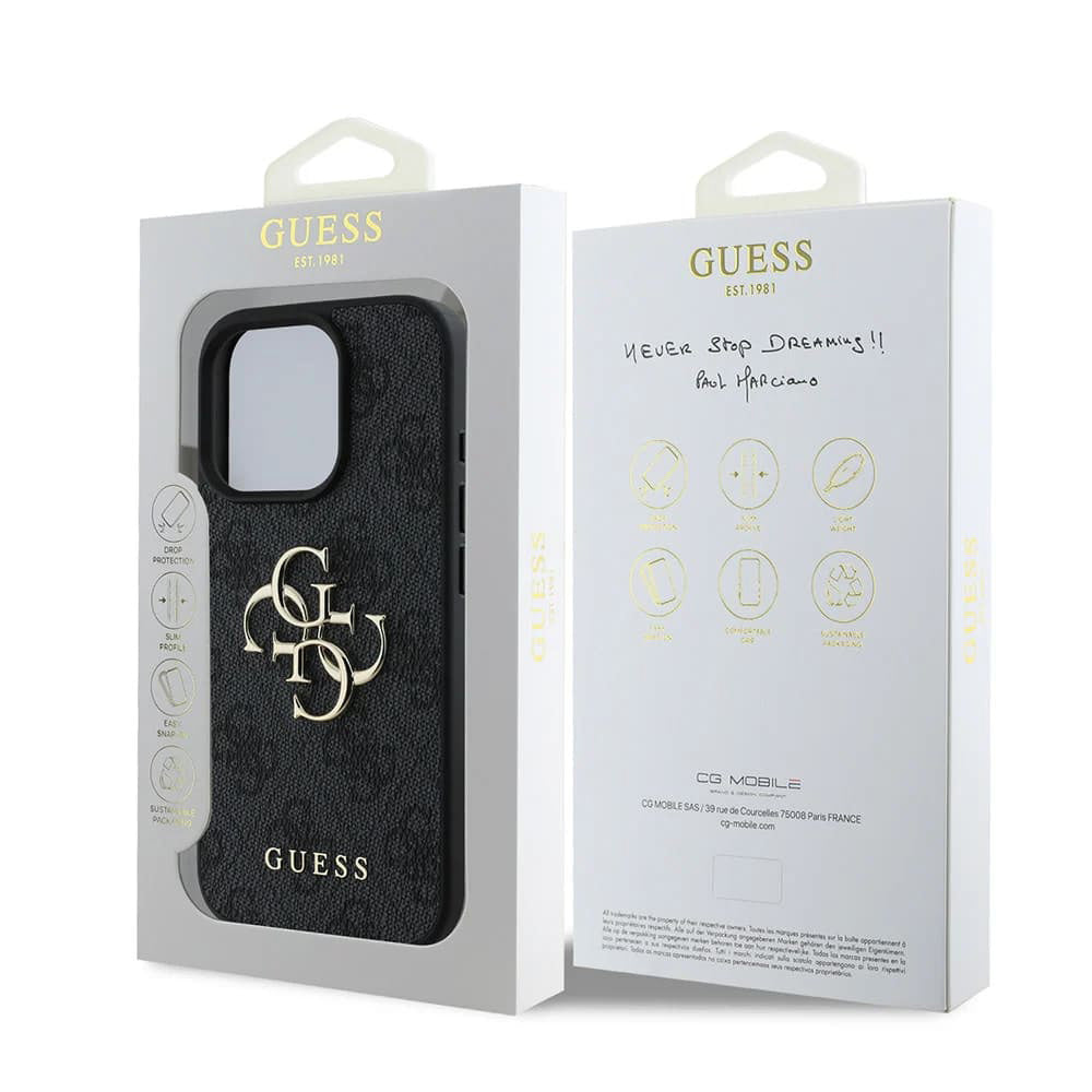 Tok Apple iPhone 16 Pro Max készülékhez, Guess, 4G Big Logo, Fekete