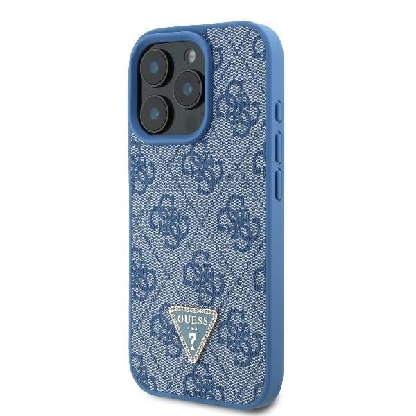 Tok Apple iPhone 16 Pro Max-hoz, Guess, Crossbody 4G Triangle Strass, Kék