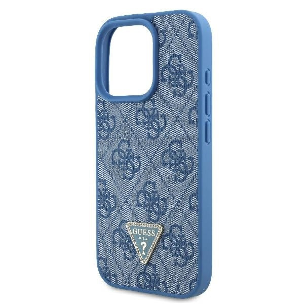 Tok Apple iPhone 16 Pro Max-hoz, Guess, Crossbody 4G Triangle Strass, Kék