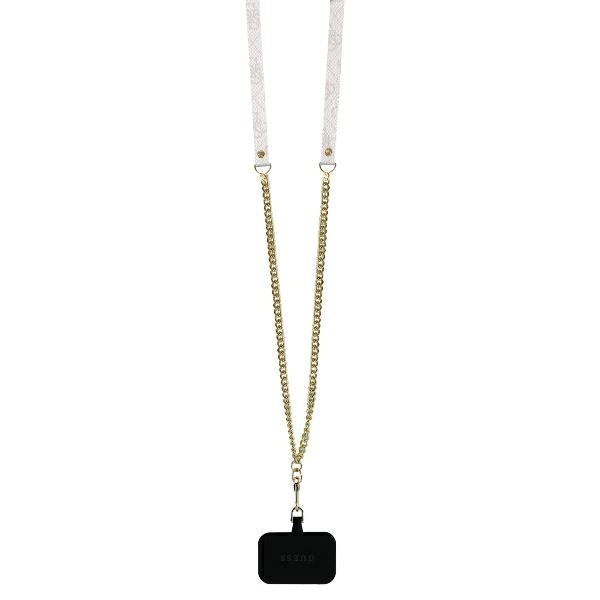 Tok a Apple iPhone 16 Pro Max-hoz, Guess, Crossbody 4G Triangle Strass, Rózsaszín.