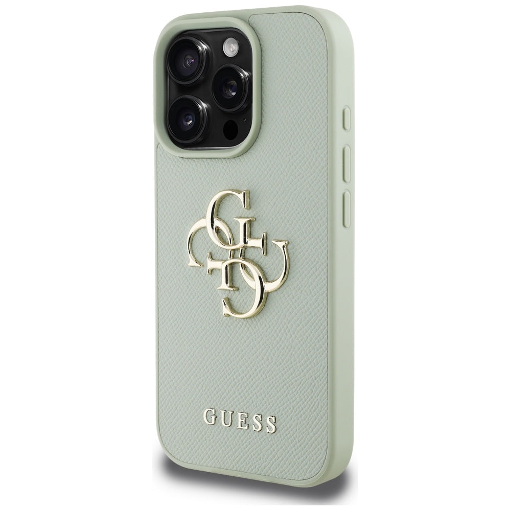 Tok Apple iPhone 16 Pro Max-hoz, Guess, Grained Big 4G Logo Small Classic Logo, Zöld