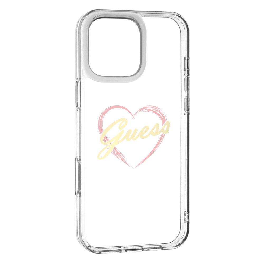 Tok Apple iPhone 16 Pro Max-hoz, Guess, IML Heart, Átlátszó