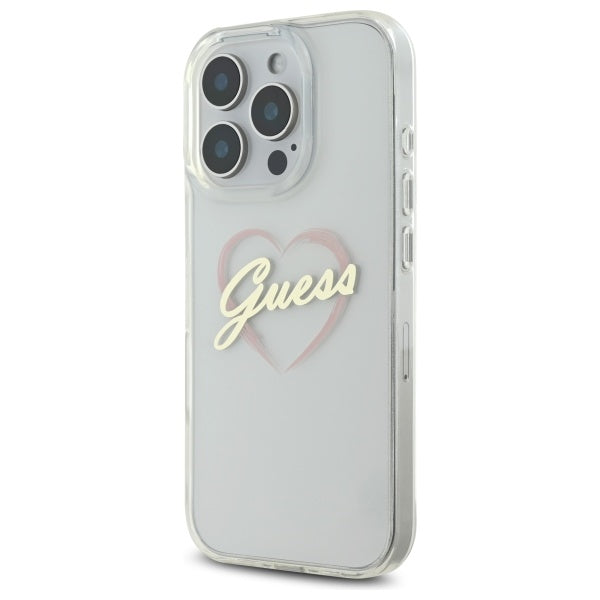 Tok Apple iPhone 16 Pro Max-hoz, Guess, IML Heart, Átlátszó