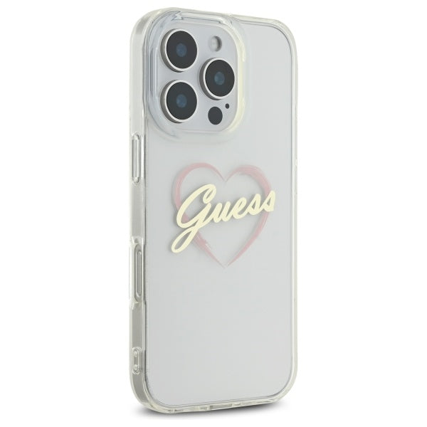 Tok Apple iPhone 16 Pro Max-hoz, Guess, IML Heart, Átlátszó