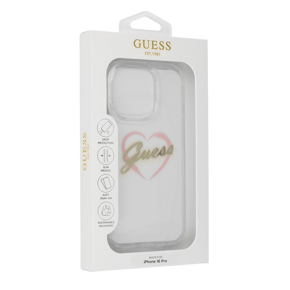 Tok Apple iPhone 16 Pro Max-hoz, Guess, IML Heart, Átlátszó