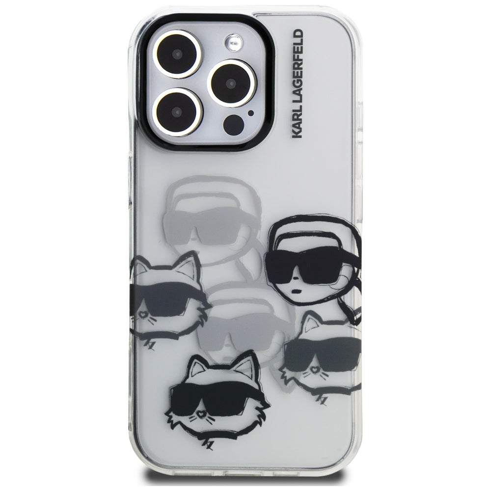 Tok Apple iPhone 16 Pro Max-hoz, Karl Lagerfeld, IML Luxus Többszörös Fejminta, Átlátszó