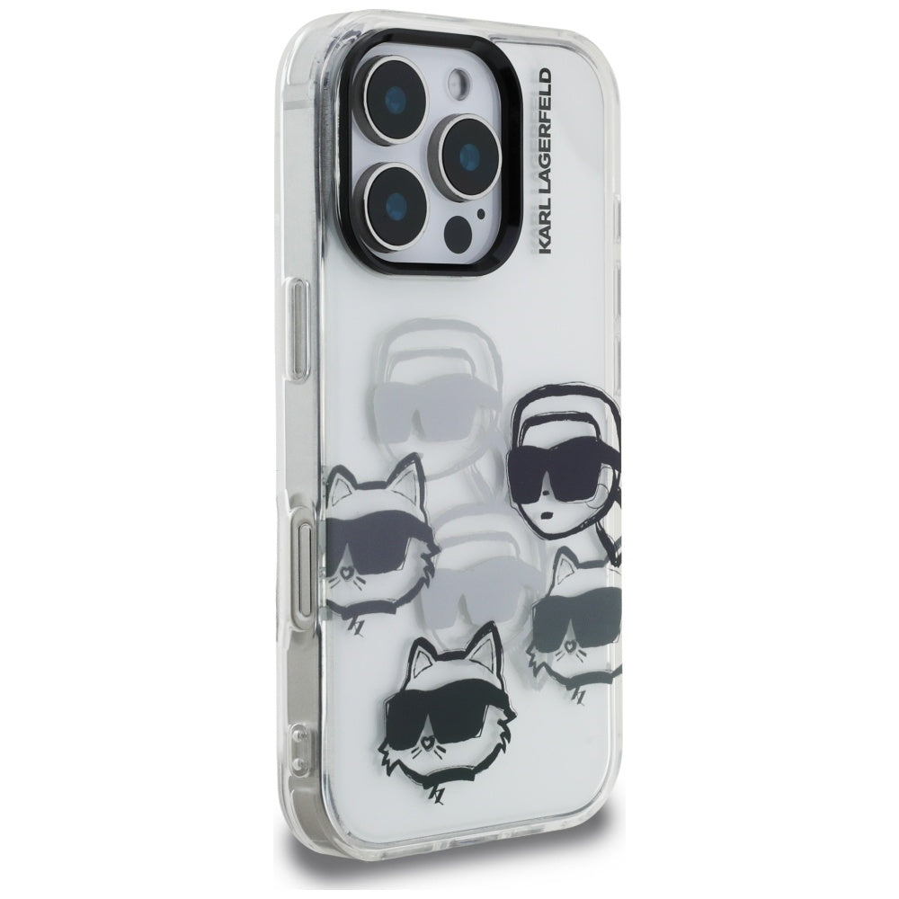 Tok Apple iPhone 16 Pro Max-hoz, Karl Lagerfeld, IML Luxus Többszörös Fejminta, Átlátszó