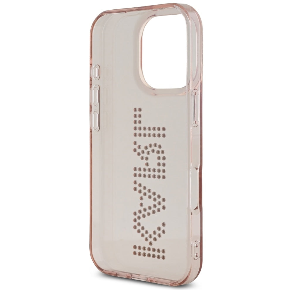 Tok a Apple iPhone 16 Pro Max-hoz, Karl Lagerfeld, IML Rhinestones Pink Logo, Rózsaszín