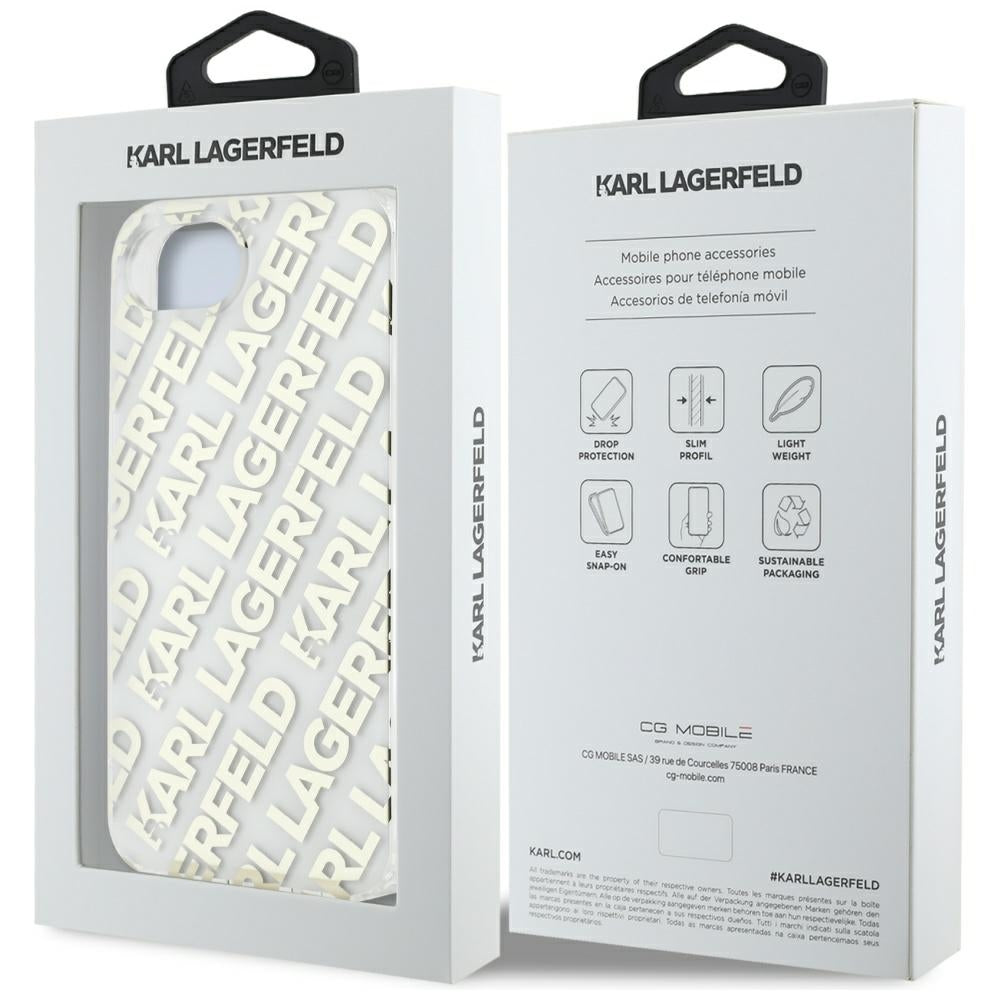 Tok Apple iPhone 17e / 16e készülékhez, Karl Lagerfeld, IML Luxury Gold Fullover Logo, Arany