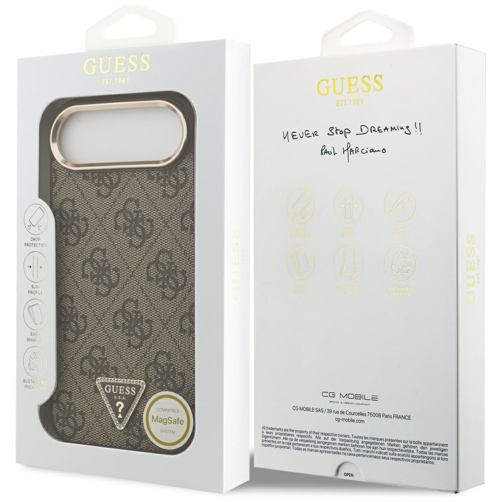 Tok Apple iPhone 17 Air-hoz, Guess, 4G Triangle Logo, Aranybarna