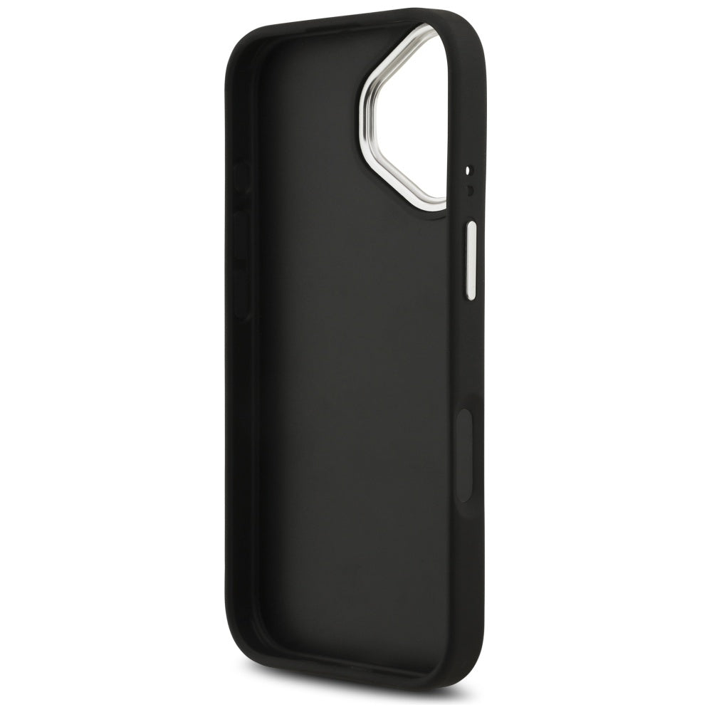 Tok Apple iPhone 17-hez, Guess, 4G Grained Big and Classic Logo, Fekete-Ezüst