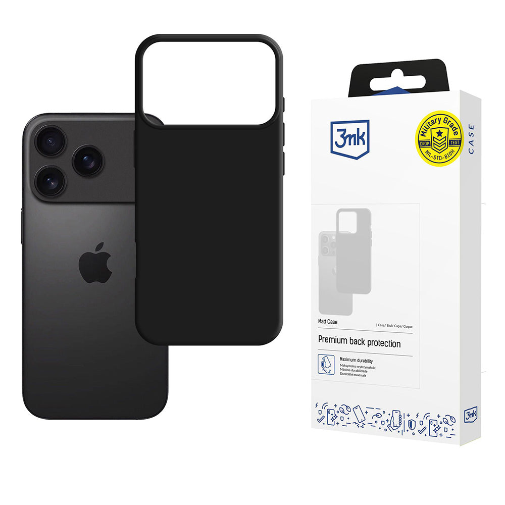 Tok Apple iPhone 17 Pro-hoz, 3MK, Matt fekete