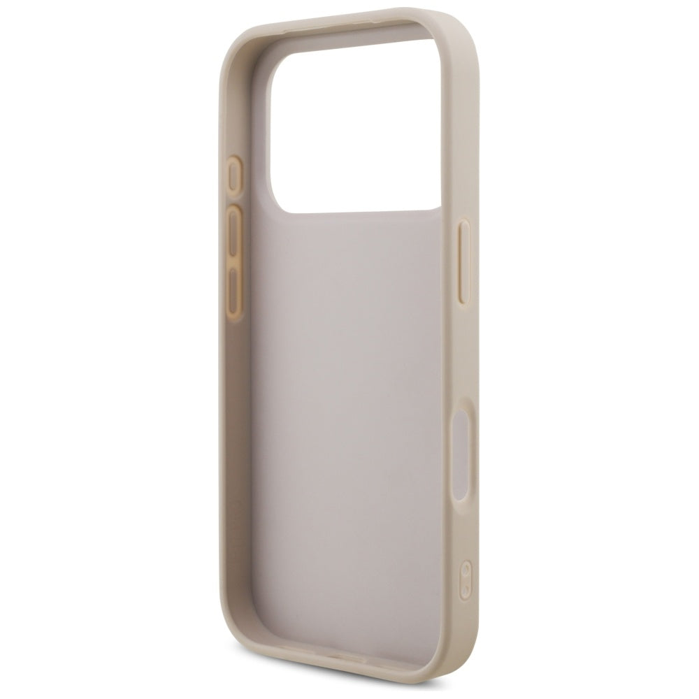 Tok Apple iPhone 17 Pro-hoz, Guess, 4G Classic Logo pánttal, Rózsaszín