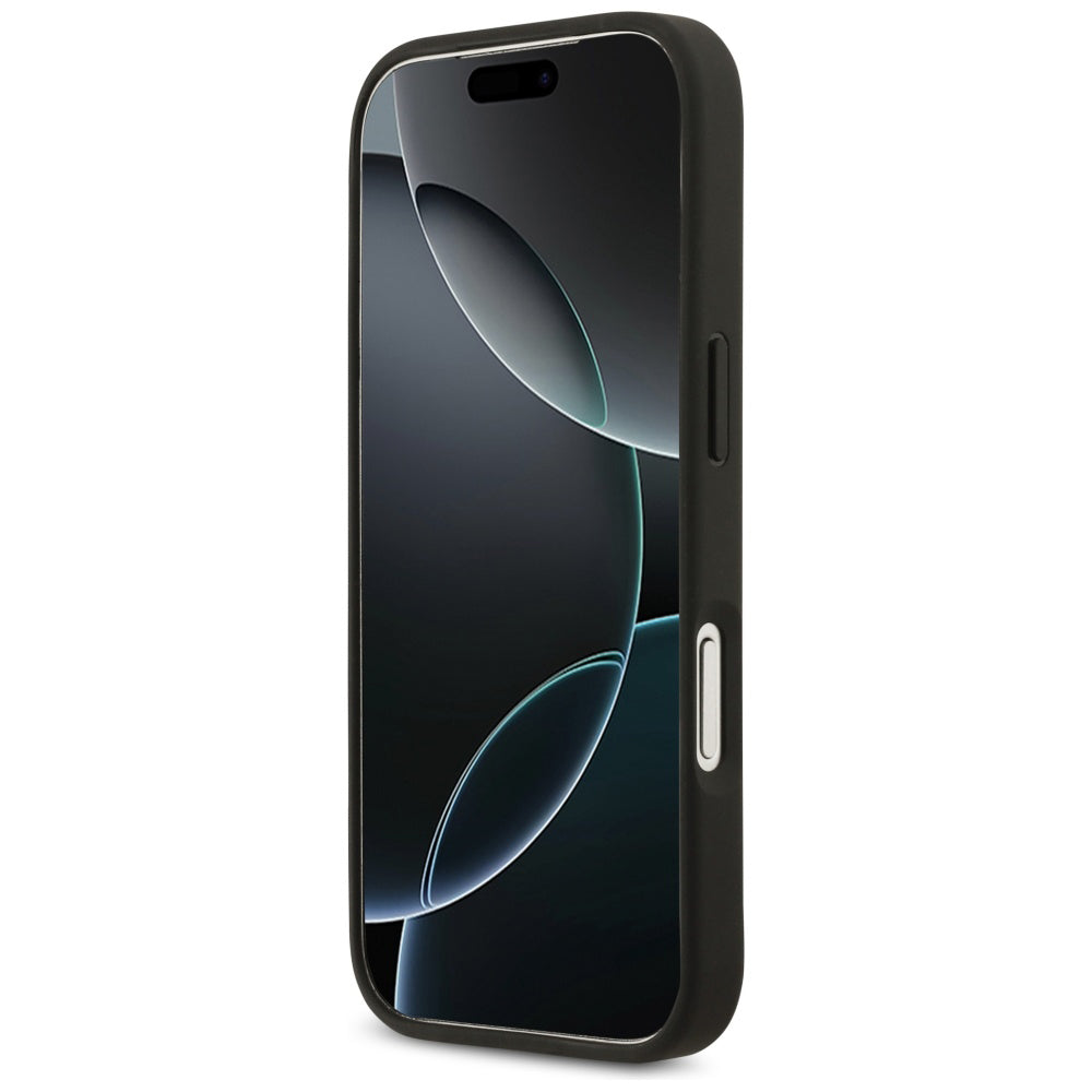 Tok Apple iPhone 17 Pro-hoz, Guess, 4G Grained Roses Big Logo, Fekete