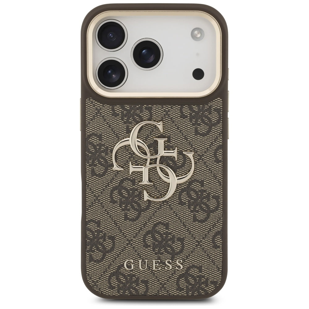 Tok Apple iPhone 17 Pro-hoz, Guess, Big 4G Classic Logo with Big Strap, Barna