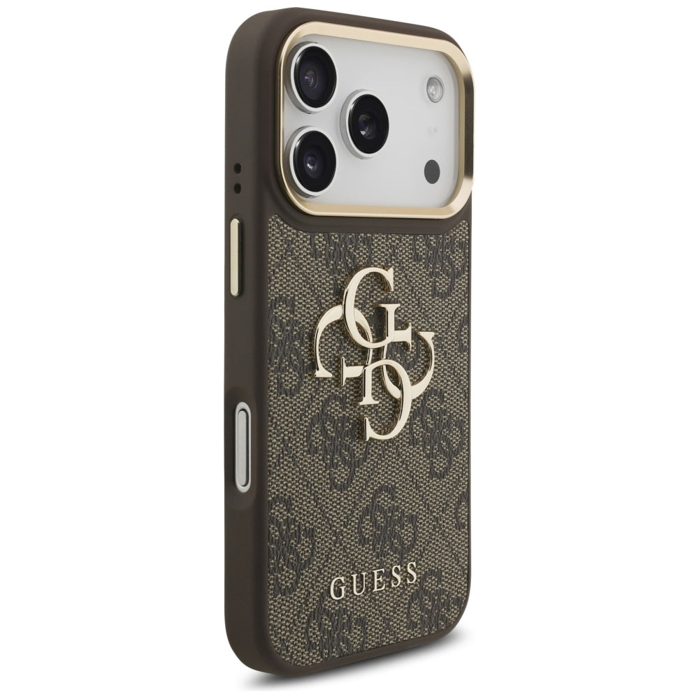 Tok Apple iPhone 17 Pro-hoz, Guess, Big 4G Classic Logo with Big Strap, Barna
