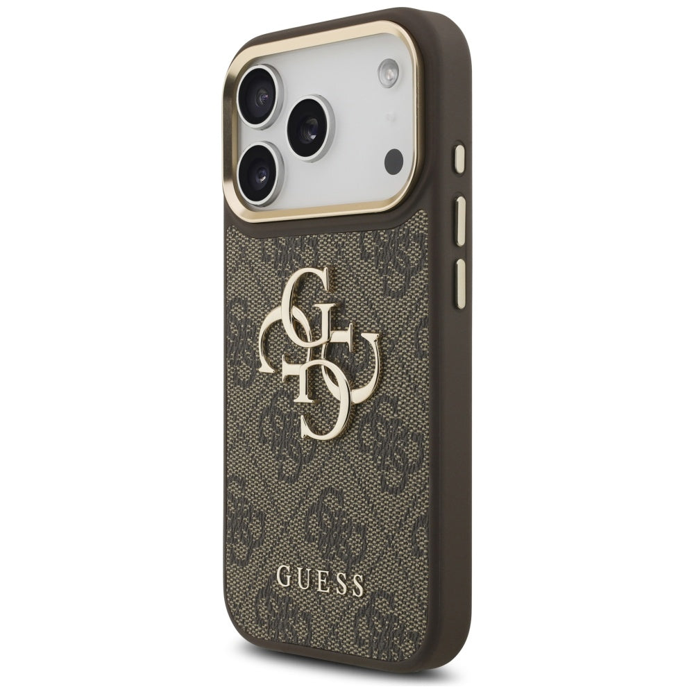 Tok Apple iPhone 17 Pro-hoz, Guess, Big 4G Classic Logo with Big Strap, Barna