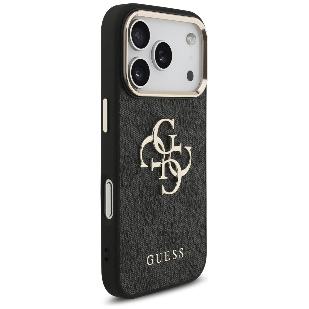 Tok Apple iPhone 17 Pro-hoz, Guess, Big 4G Logo Classic, Fekete Arany