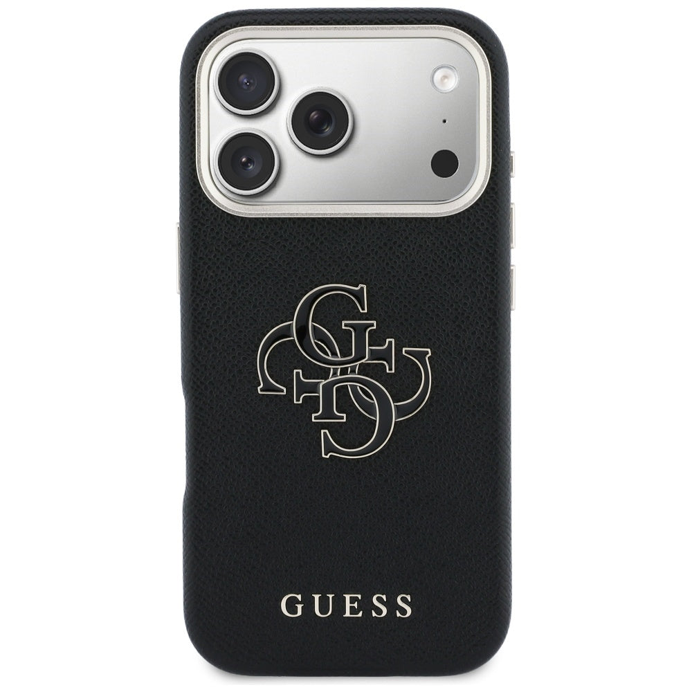 Tok a Apple iPhone 17 Pro-hoz, Guess, Resin Logo, Fekete