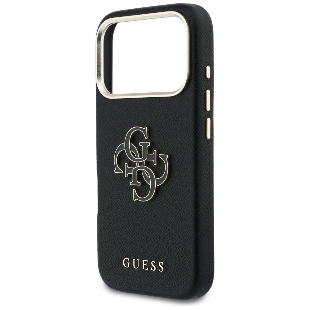 Tok a Apple iPhone 17 Pro-hoz, Guess, Resin Logo, Fekete